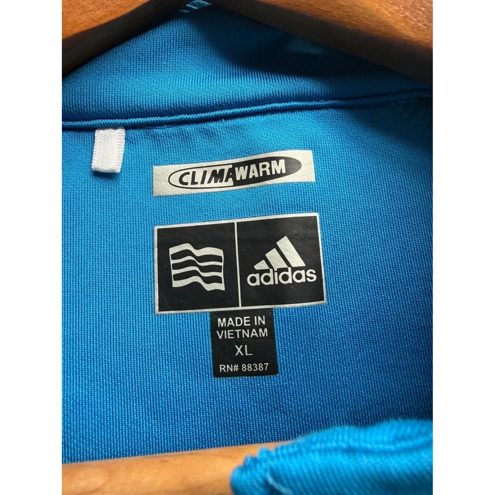 Adidas ClimaWarm Mens XL Blue Quarter Zip Pullover Golf Training Jacket Layering